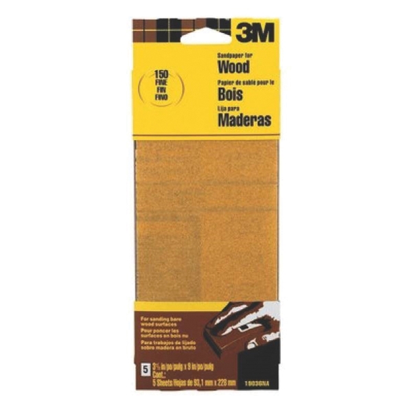 19037-20-CC Sandpaper, 9 in L, 3.66 in W, Medium, 100 Grit, Garnet Abrasive