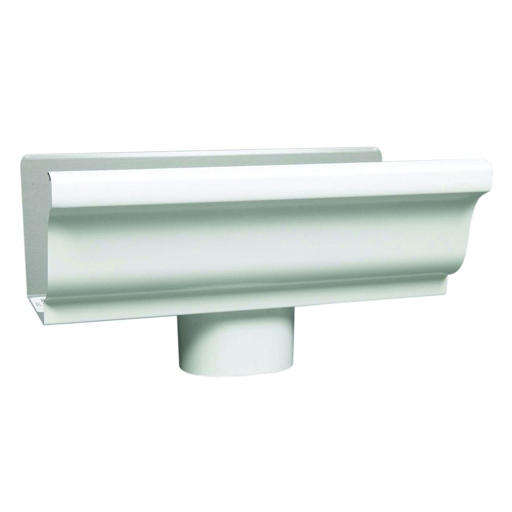 27080 Gutter End with Drop, 5 in L, 3 in W, Aluminum, White