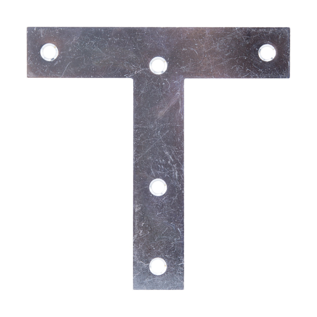 TP-Z05-C2PS T-Plate, 5 in L, 5 in W, 2 mm Thick, Steel, Zinc