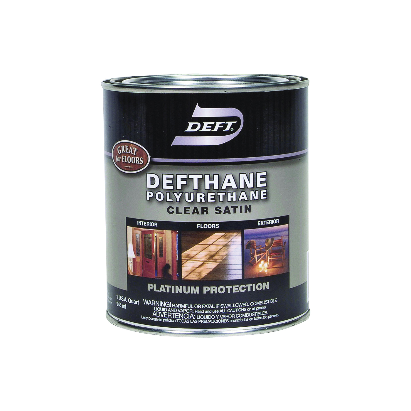 Defthane 026-04 Polyurethane, Liquid, Amber, 1 qt, Can