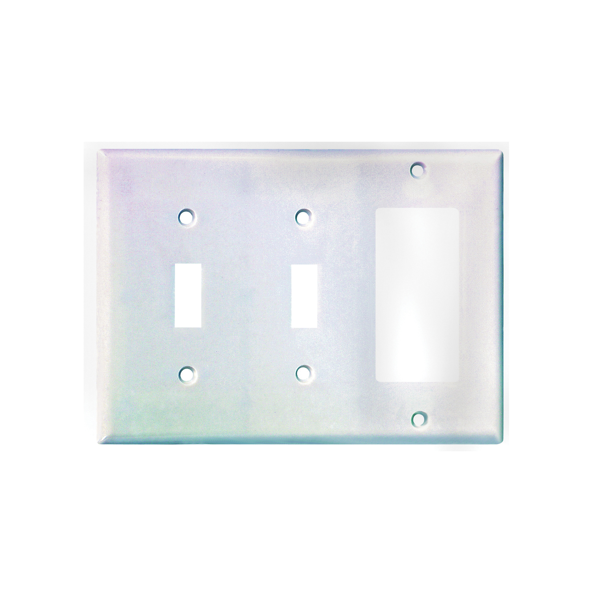 Eaton Wiring Devices 2173W-BOX Combination Wallplate, 4-1/2 in L, 6-3/8 in W, 3 -Gang, Thermoset, White - 1