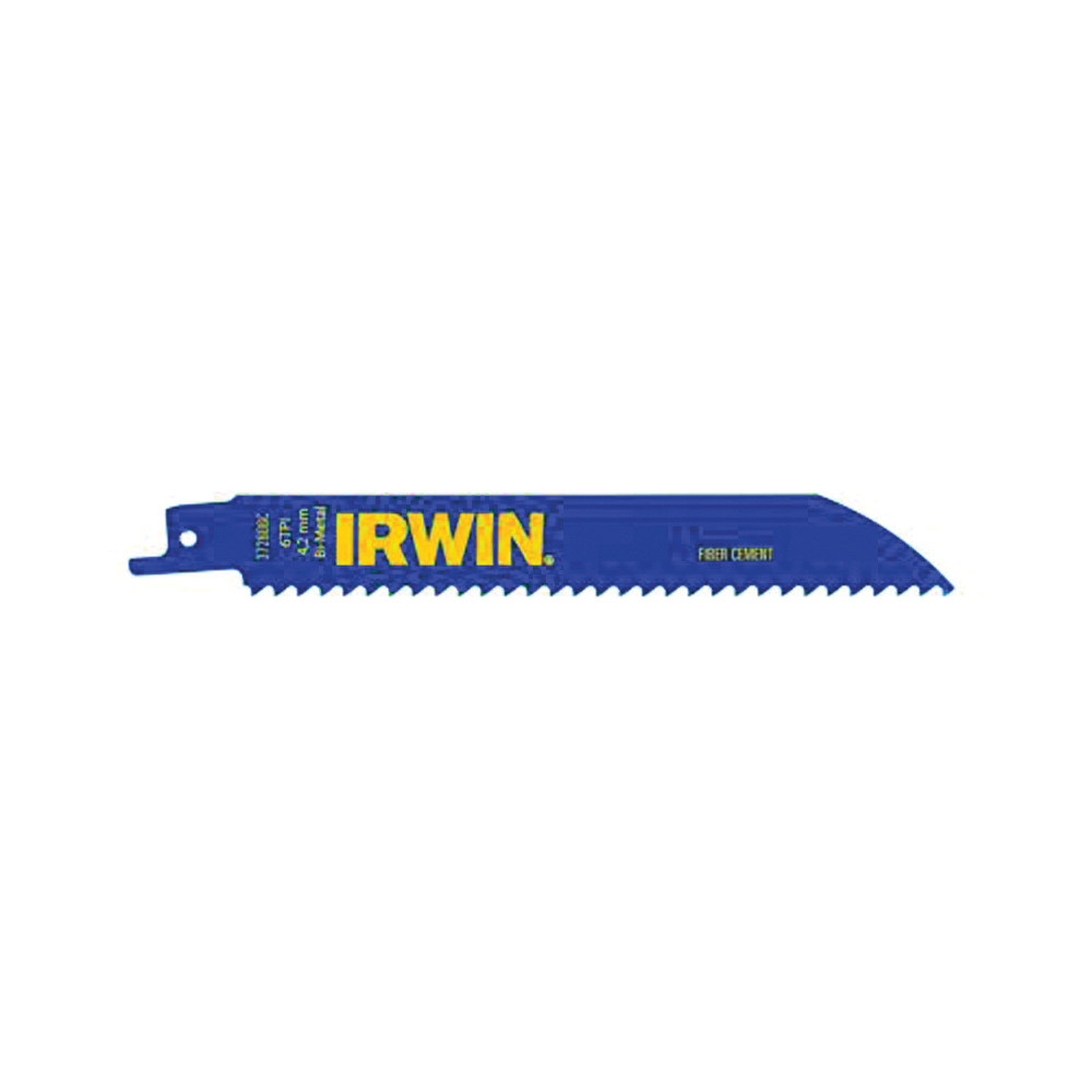Irwin 372606P5 Reciprocating Saw Blade, 6 in L, 6 TPI, Cobalt/Steel Cutting Edge