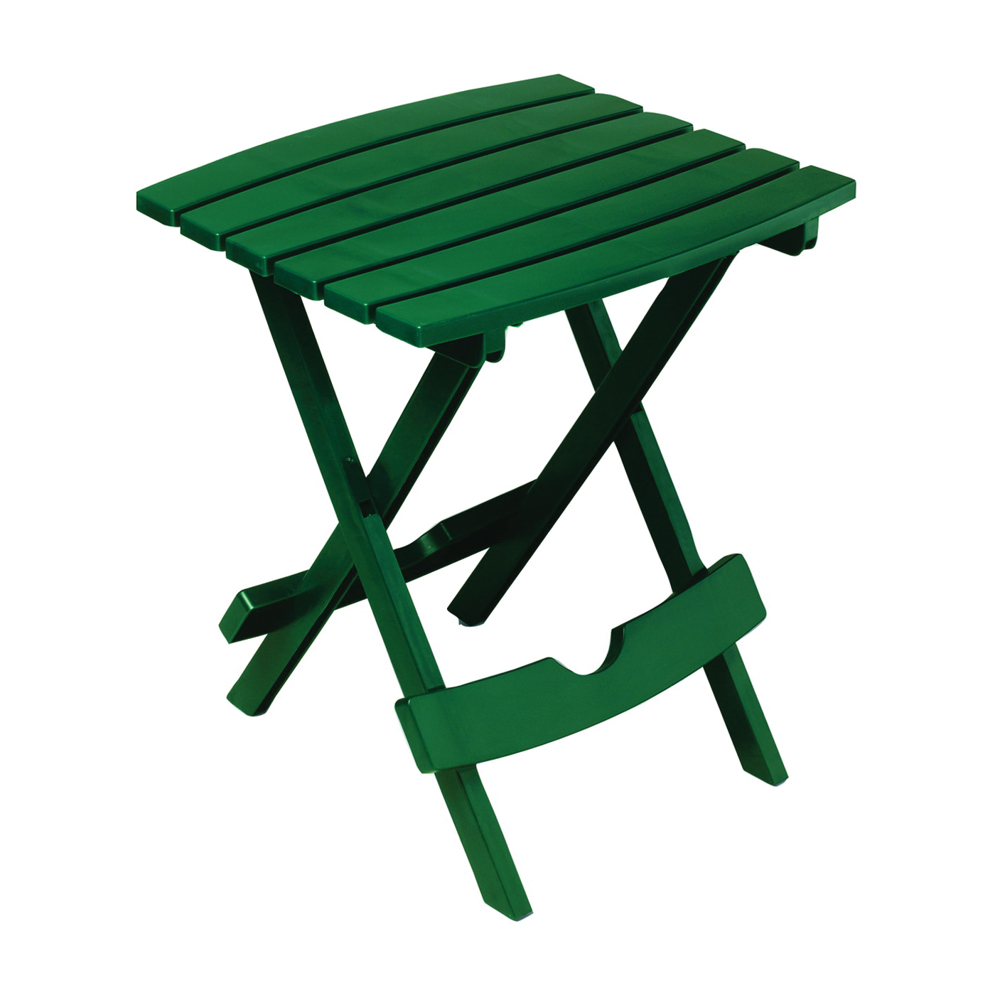 Adams Quik-Fold 8510-16-3734 Side Table, Hunter Green Table, 15-1/4 in W, 17-3/8 in D, 19-3/4 in H, Resin Frame