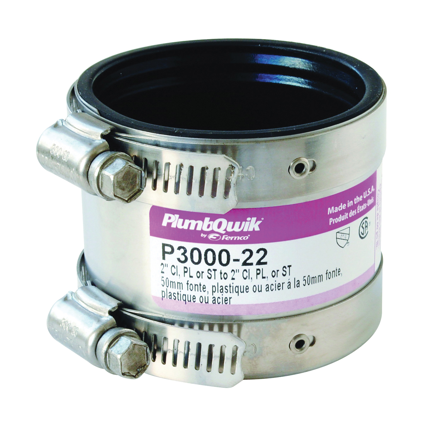 P3000-22 Transition Coupling, 2 in, PVC, SCH 40 Schedule, 4.3 psi Pressure