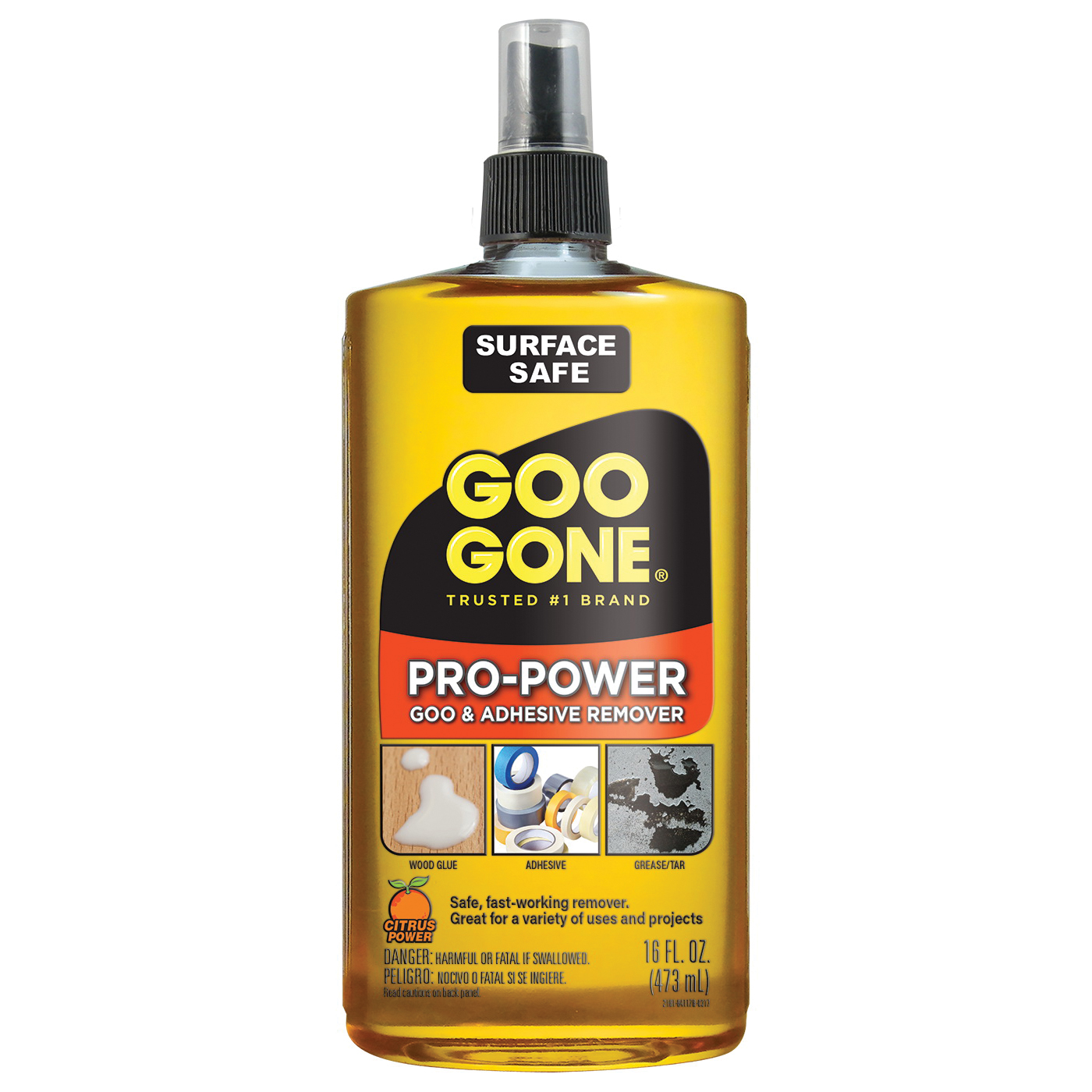 2181 Goo and Adhesive Remover, 16 oz Spray Bottle, Liquid, Citrus, Yellow