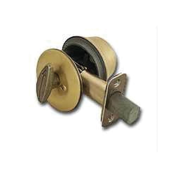 Kwikset 660 5RCLRCSK3BX Deadbolt, Alike Key, Steel, Antique Brass, 2-3/8, 2-3/4 in Backset, K3 Keyway - 1