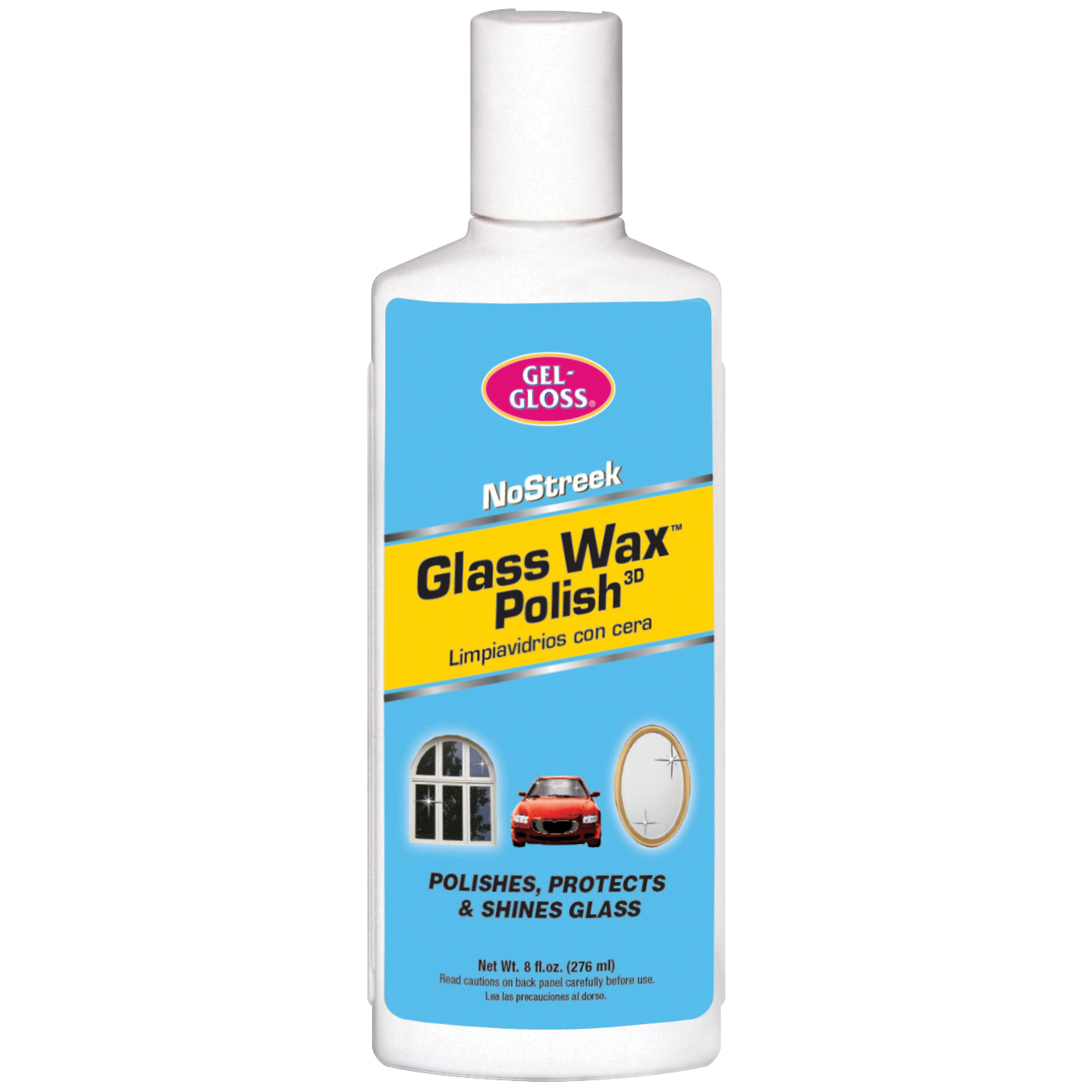 Gel-Gloss NS-8 Glass Wax Cleaner, 8 oz Bottle, Characteristic, Yellowish Green - 1
