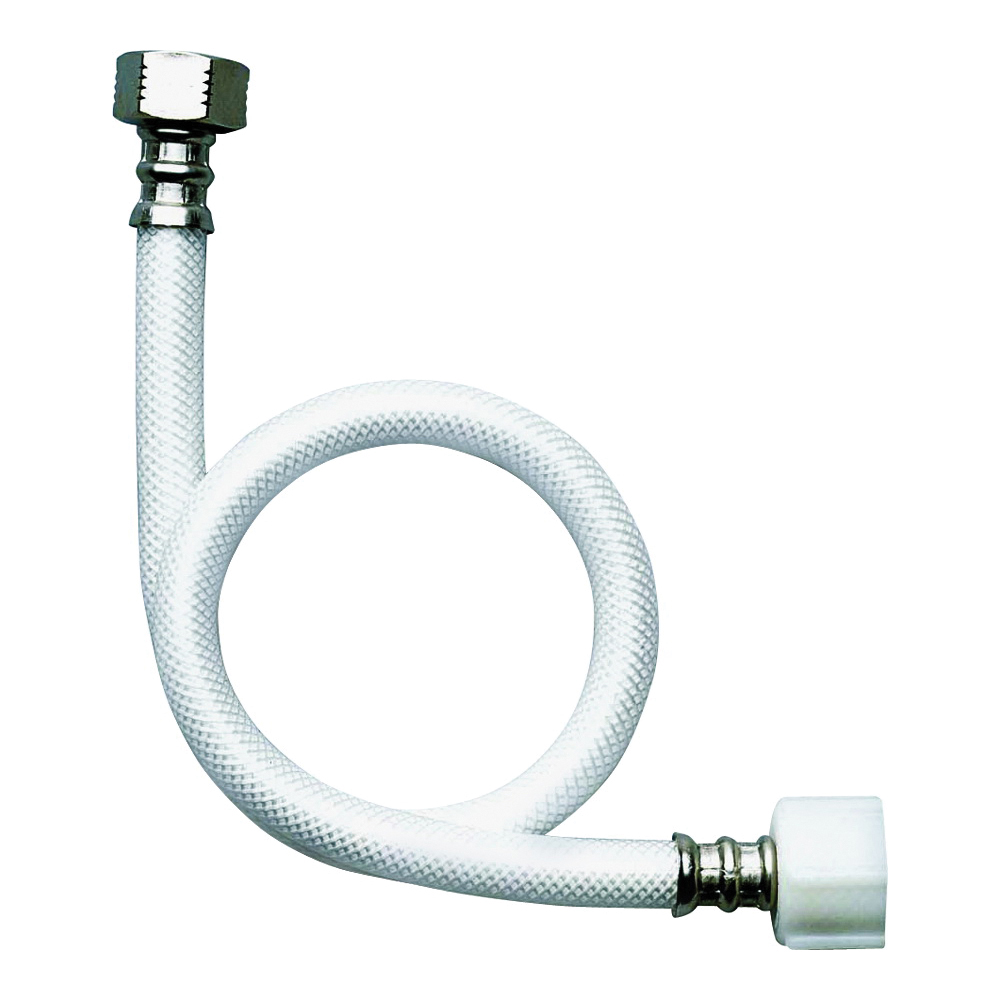 B1TV09 Toilet Connector, 3/8 in Inlet, Compression Inlet, 7/8 in Outlet, Ballcock Outlet, Vinyl Tubing