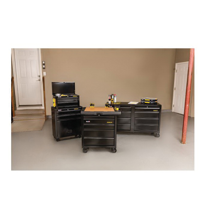 STANLEY 100 STST25381BK Mobile Workbench, 53 in OAW, 18 in OAD, 33 in OAH, 500 lb, 8 -Drawer, Black - 2