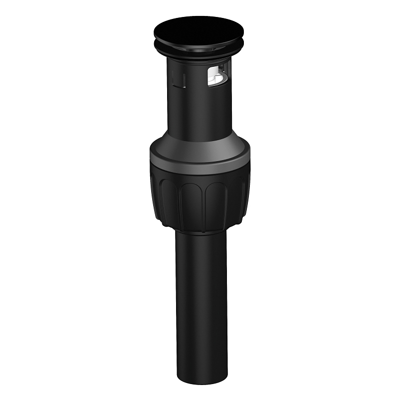 TOBI22090018BL Drain Push Pop-Up with Overflow, Push Pop-Up, Plastic, Black, Matte Black