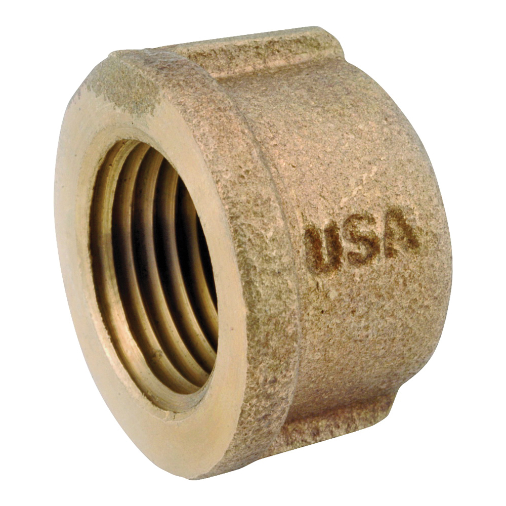 Anderson Metals 738108-12 Pipe Cap, 3/4 in, IPT, Brass, Red, 200 psi Pressure - 1