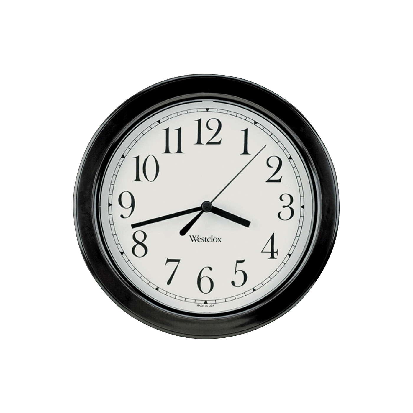 Westclox 46991A Clock, Round, Black Frame, Plastic Clock Face, Analog - 1