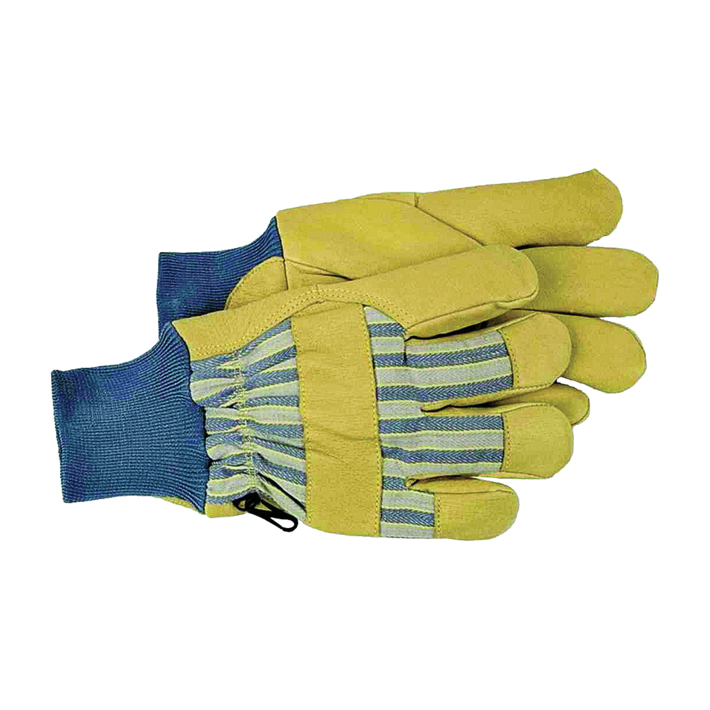 4341L Protective Gloves, L, Wing Thumb, Knit Wrist Cuff, Blue/Tan