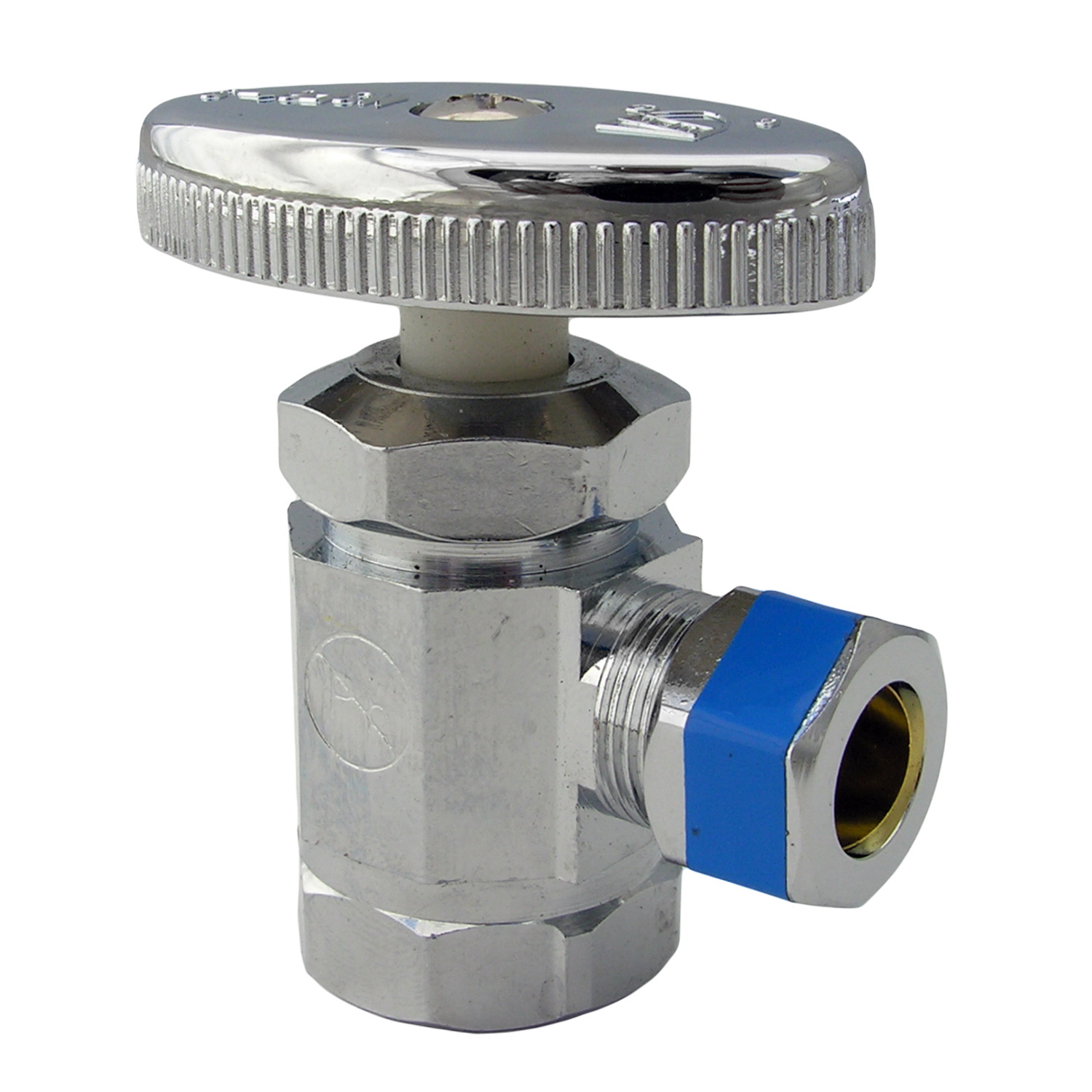 Lasco 06-7203 Standard-Duty Angle Stop Valve, 1/2 in Connection, FIP x Compression, Brass Body