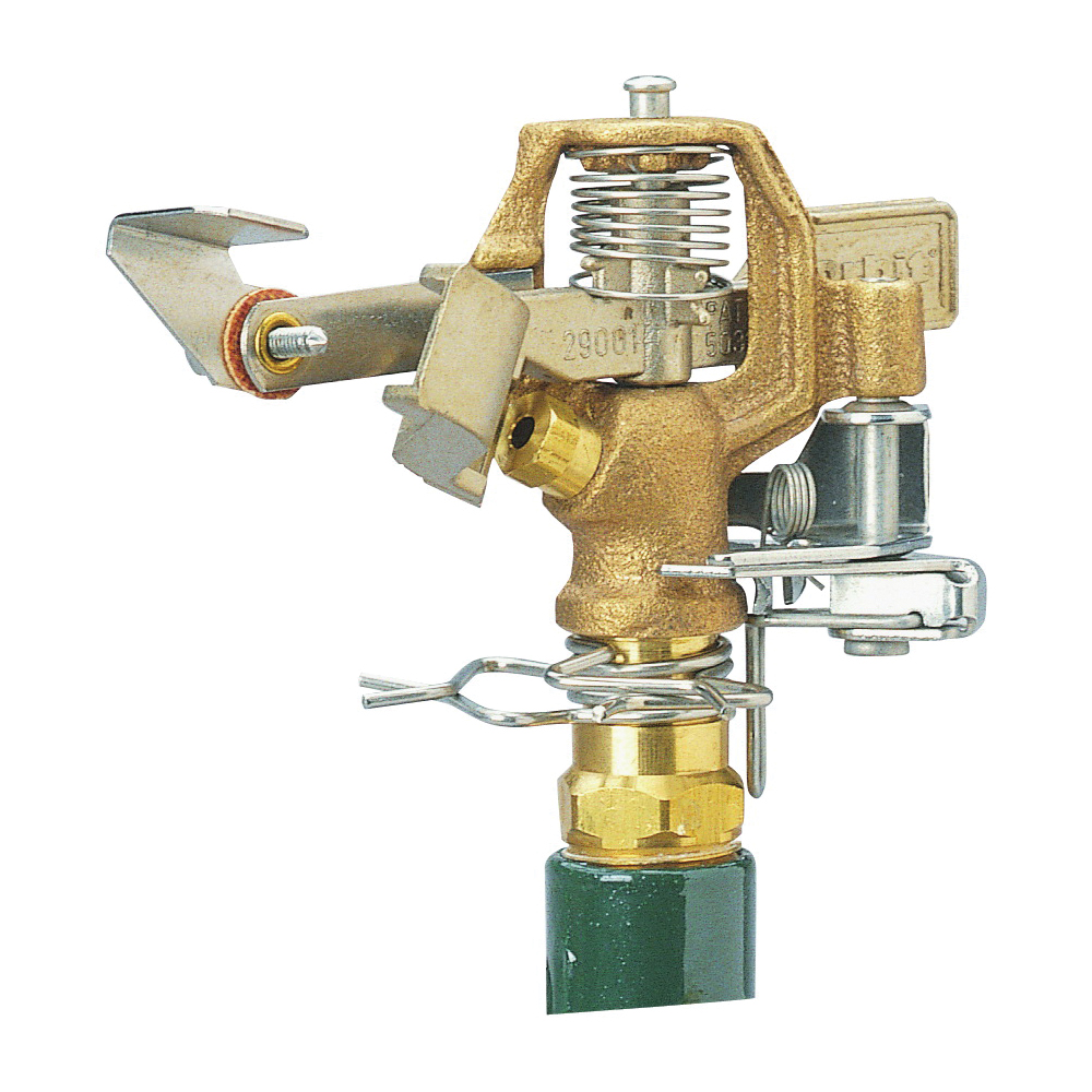WaterMaster 55032 Impact Sprinkler with Single Nozzle, 1/2 in Connection, 20 to 40 ft, Brass