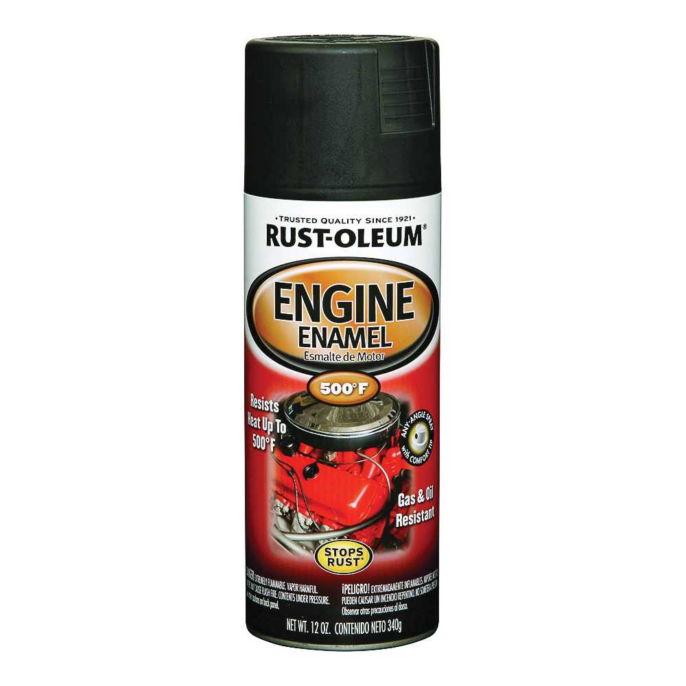 AUTOMOTIVE 248938 Engine Enamel Spray Paint, Black, 12 oz, Aerosol Can