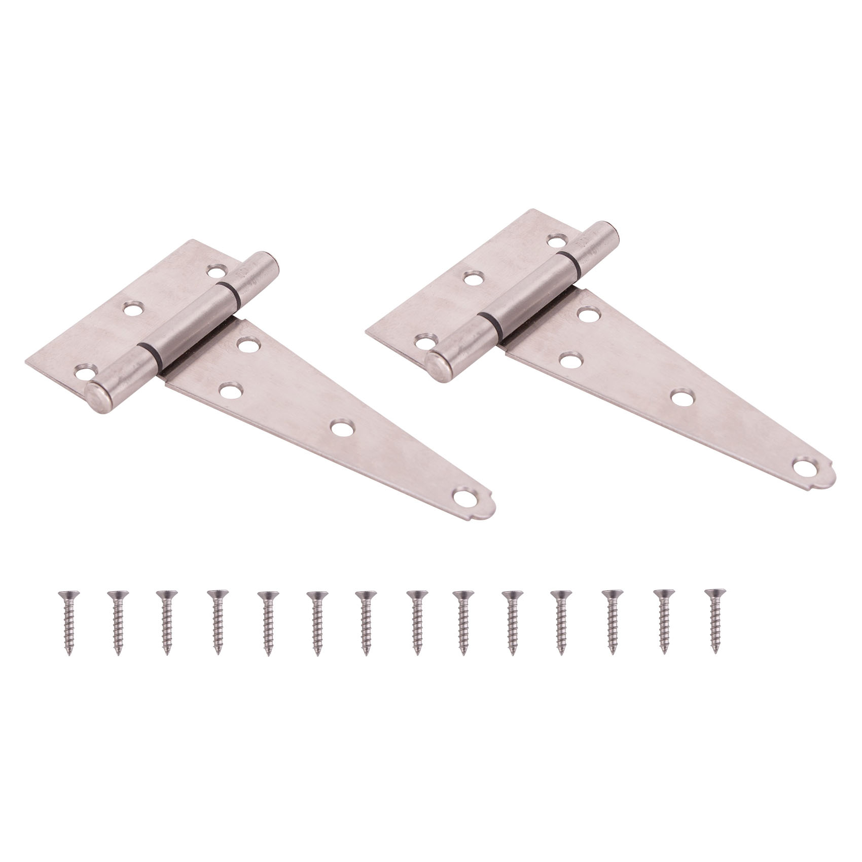 HTH-S05-C1PS T-Hinge, Stainless Steel, Brushed Stainless Steel, Fixed Pin, 180 deg Range of Motion, 70 (Pc) lb