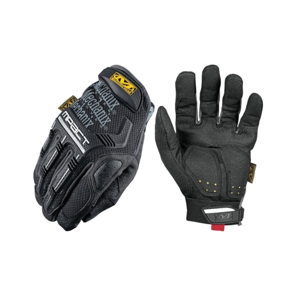 M-Pact Series MPT-58-009 Work Gloves, Men's, M, 9 in L, Reinforced Thumb, Hook-and-Loop Cuff, Black/Gray