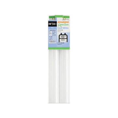 Sylvania 22462 Fluorescent Bulb, 4100 K Color Temp, Cool White, 1655 Lumens, 34 W, 1.591 in Dia x 48 in L Dimensions