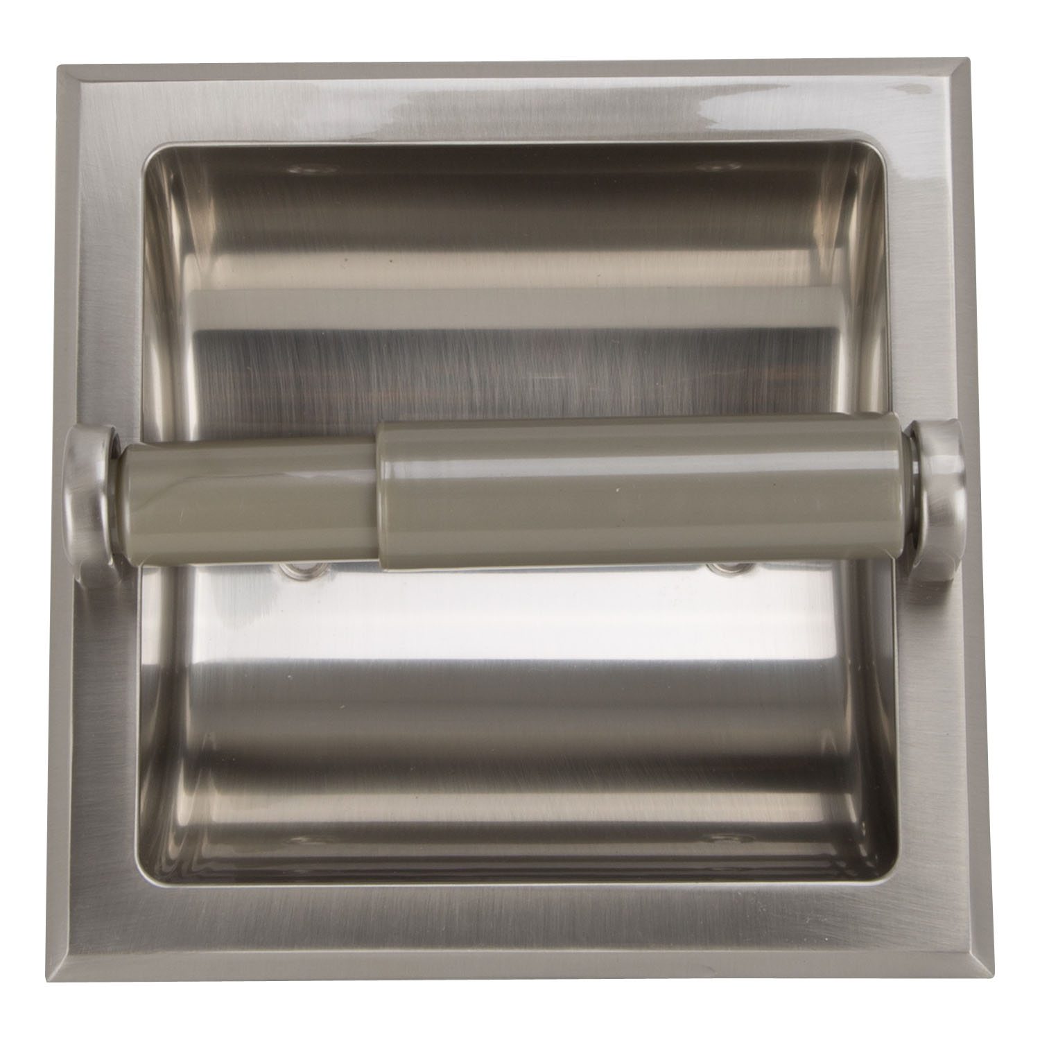 776H-07 Recessed Paper Holder, Plastic/Zinc, Brushed Nickel, Recessed Mounting