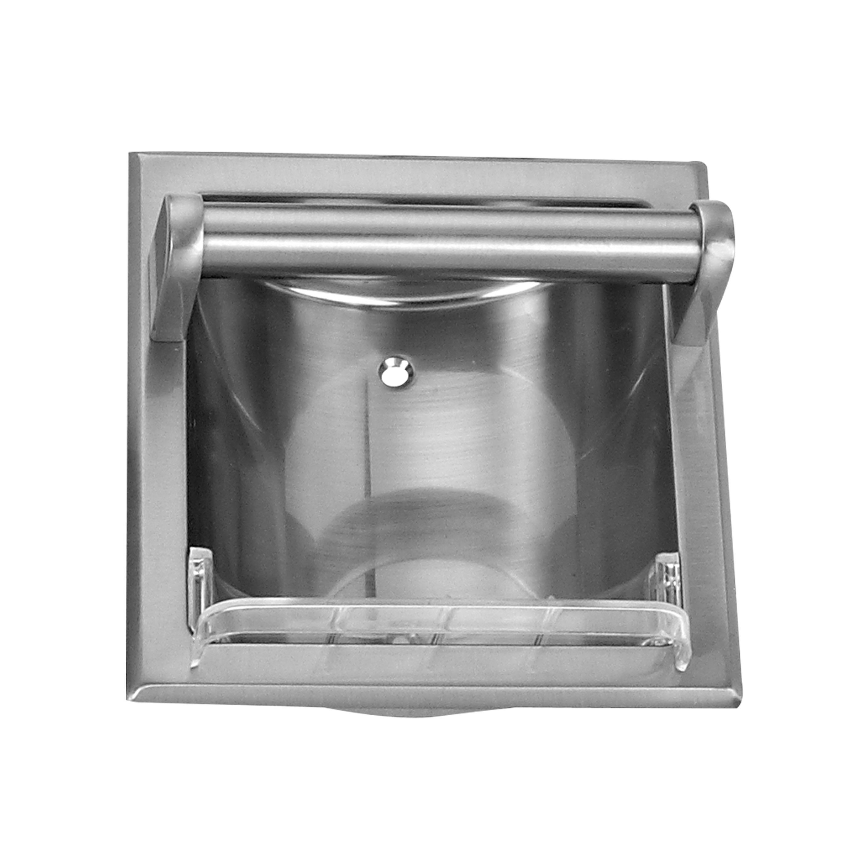 770H-07-SOU Soap Holder and Grab Bar, Recessed Mounting, Plastic Roller/Zinc, Brushed Nickel Finish