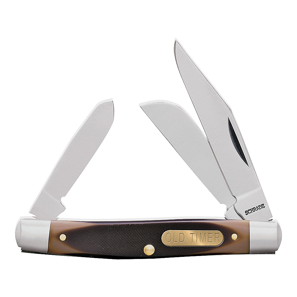 34OT Folding Pocket Knife, 2.4 in L Blade, 7Cr17 High Carbon Stainless Steel Blade, 3-Blade