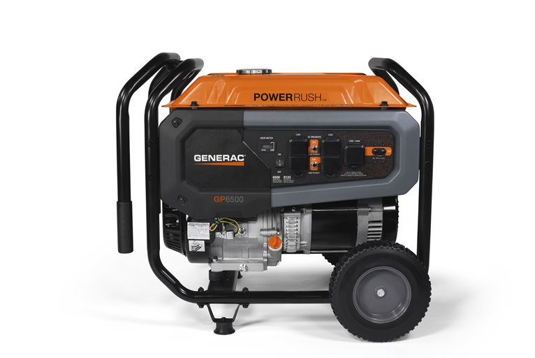 Generac GP Series 7690 Portable Generator, 54.2/27.1 A, 120/240 V, Oil, 6.9 gal Tank, 10.5 hr Run Time, OHV - 3
