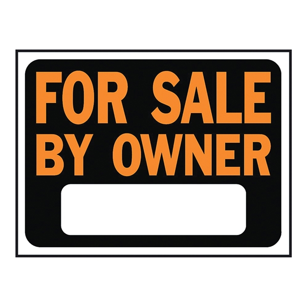 Hy-Glo Series 3007 Identification Sign, For Sale By Owner, Fluorescent Orange Legend, Plastic