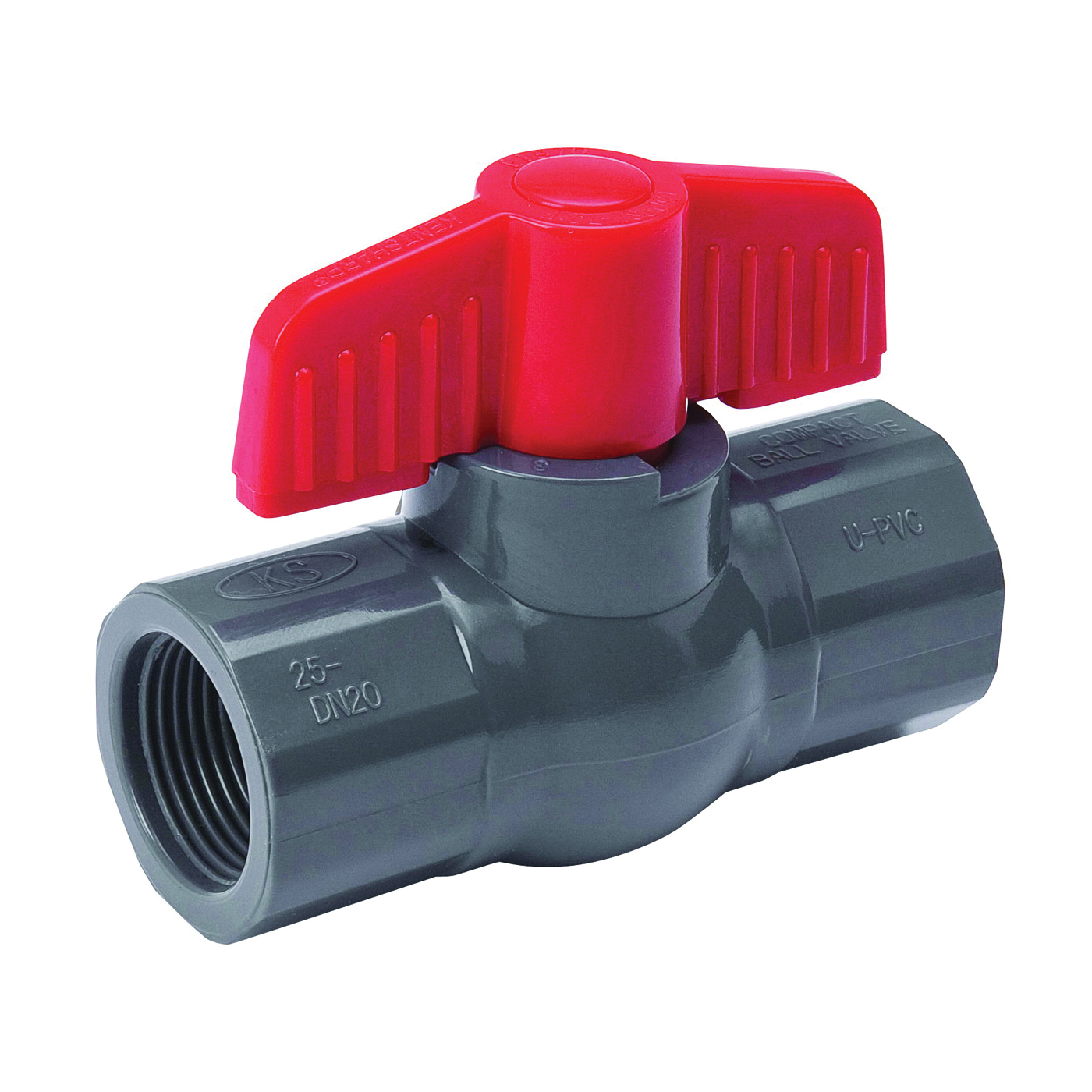 107-106 Ball Valve, 1-1/4 in Connection, FPT x FPT, 150 psi Pressure, PVC Body