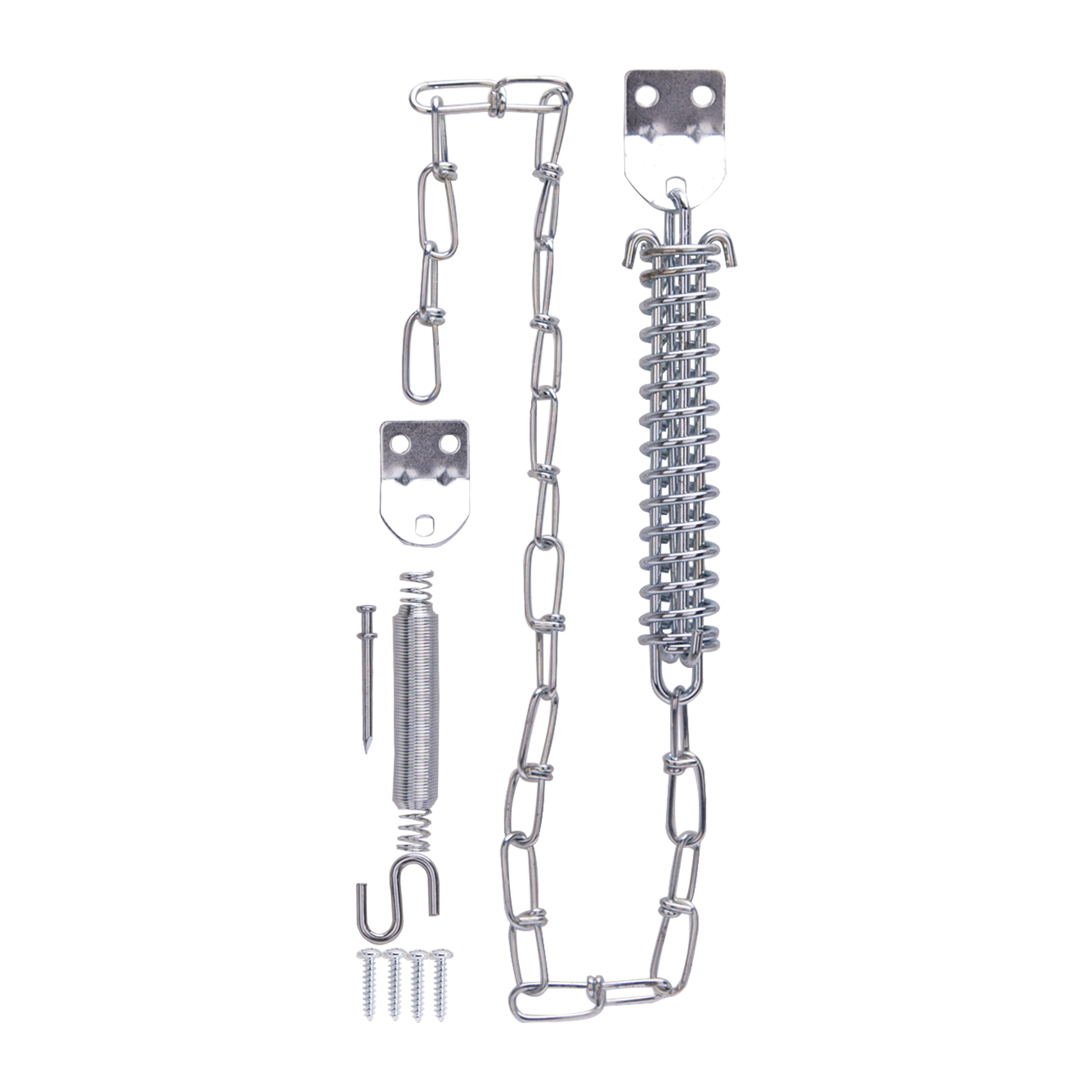 15001-U-PS Door Stop Chain Kit, 15-1/2 in L, Steel, Zinc, Steel String and Chain Link