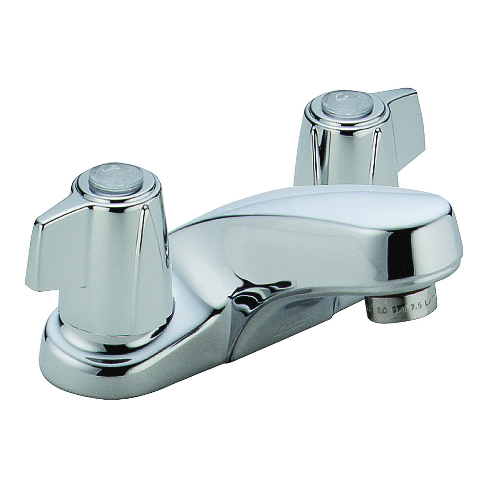 Classic Series 2500LF Bathroom Faucet, 1.2 gpm, 2-Faucet Handle, Brass, Chrome Plated, Knob Handle, Rigid Spout