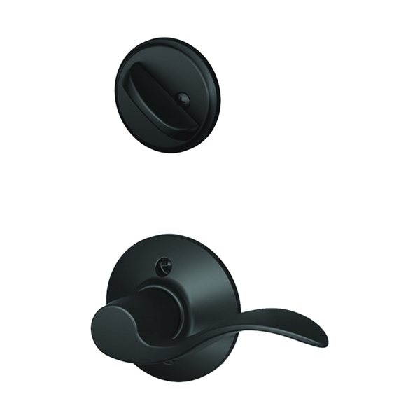 F59ACC622RH Handleset Interior Trim, 1 Grade, Mechanical Lock, Metal, Matte Black, Lever Handle, Residential