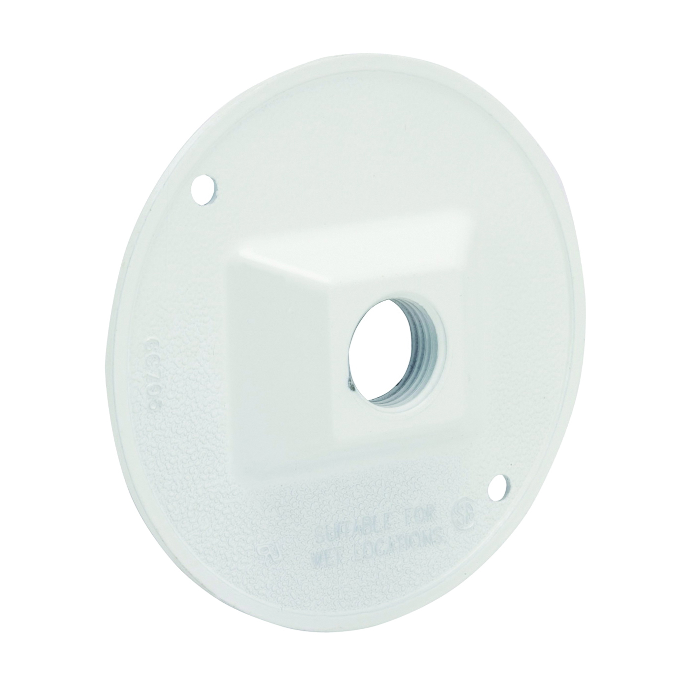 5193-6 Cluster Cover, 4-1/8 in Dia, 4-1/8 in W, Round, Metal, White, Powder-Coated