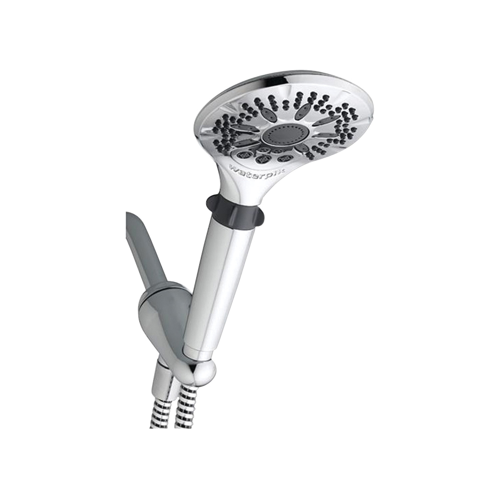 LAR-563E Handheld Shower Head, 1/2 in Connection, 2 gpm, 5-Spray Function, Chrome, 60 in L Hose