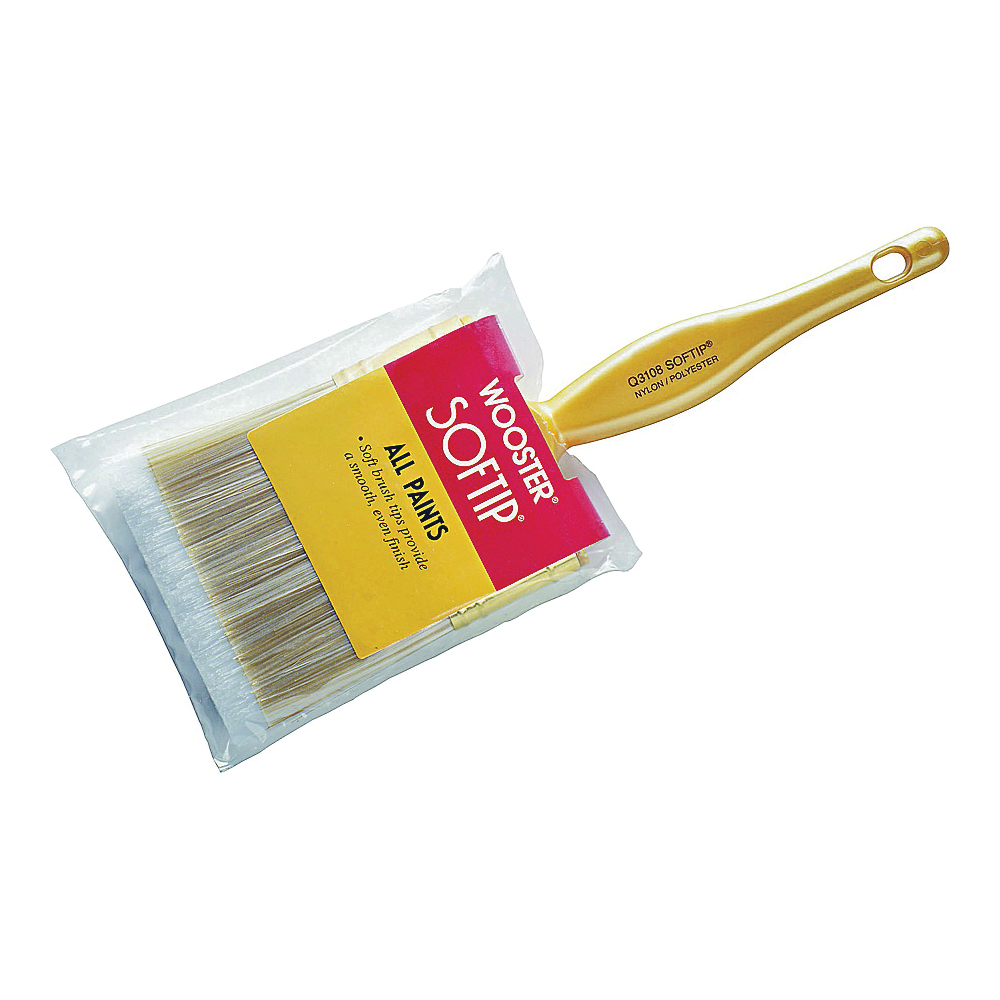 Wooster Q3108-1 Paint Brush, 1 in W, 2-3/16 in L Bristle, Nylon/Polyester Bristle, Beaver Tail Handle