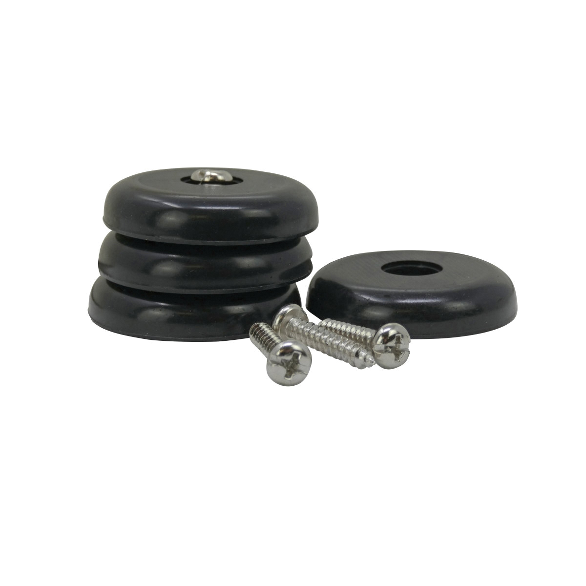 SURFACE GRIP Series 9645 Surface-Grip Screw-On Non-Slip Furniture Pad, 75 lb, PVC, Black