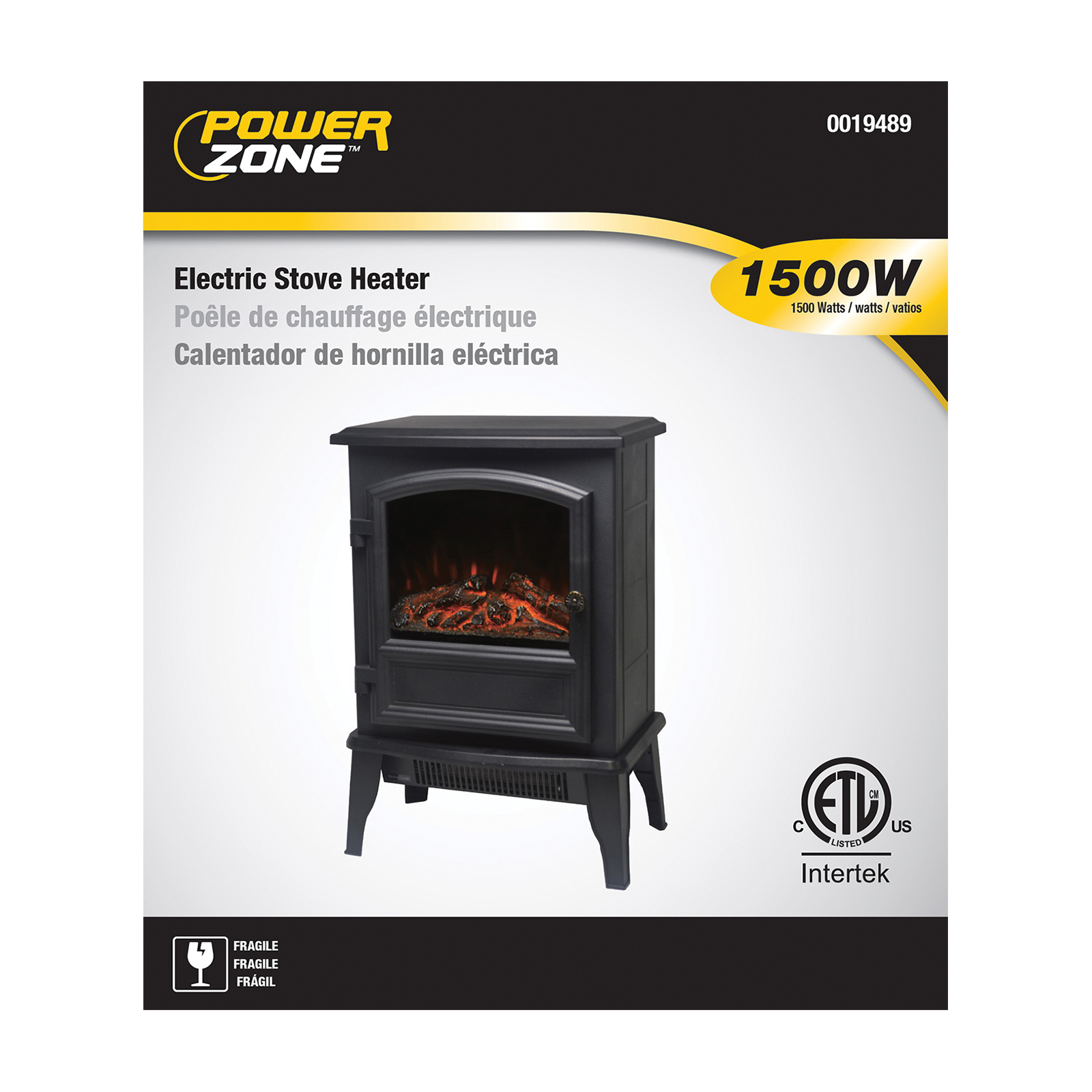 PowerZone FP202-SPA Electric Fireplace Heater, 14-5/8 in ...