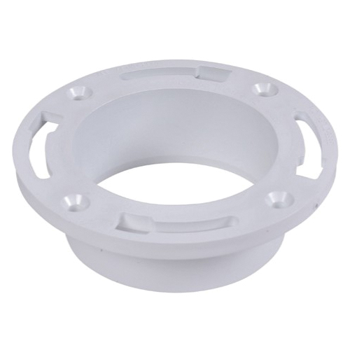 43507 Closet Flange with Test Cap, 7 in Dia x 2.05 in H Dimensions, 3 in Connection, PVC, White, For: Most Toilets