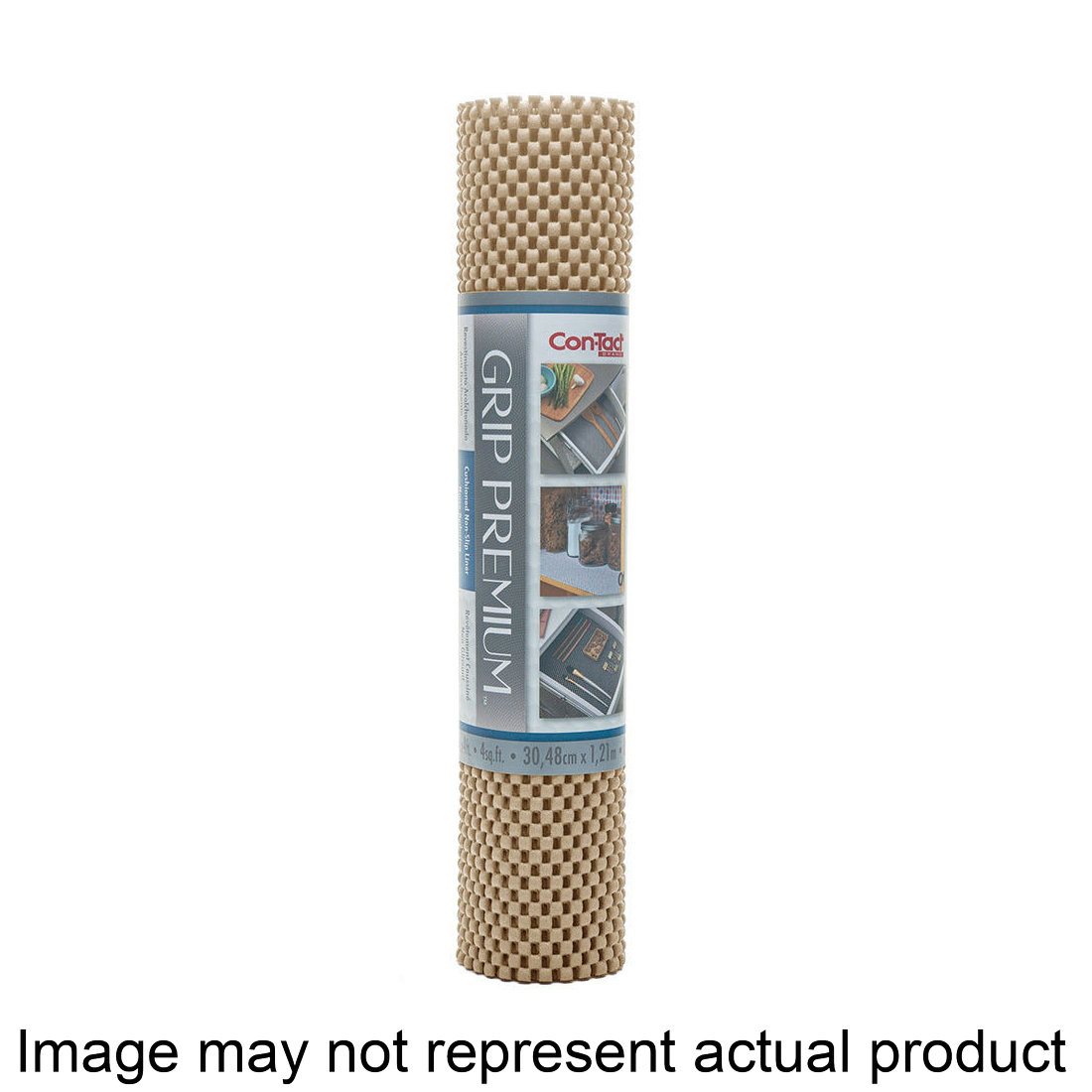 04F-C6L59-06 Grip Premium Shelf and Drawer Liner, 4 ft L, 12 in W, Foam/PVC, Taupe
