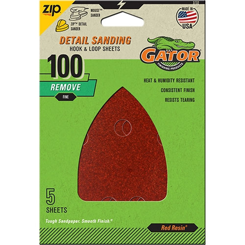 3732 Sanding Sheet, 3-1/2 in W, 5 in L, 100 Grit, Medium, Aluminum Oxide Abrasive, Paper Backing, 5 pk