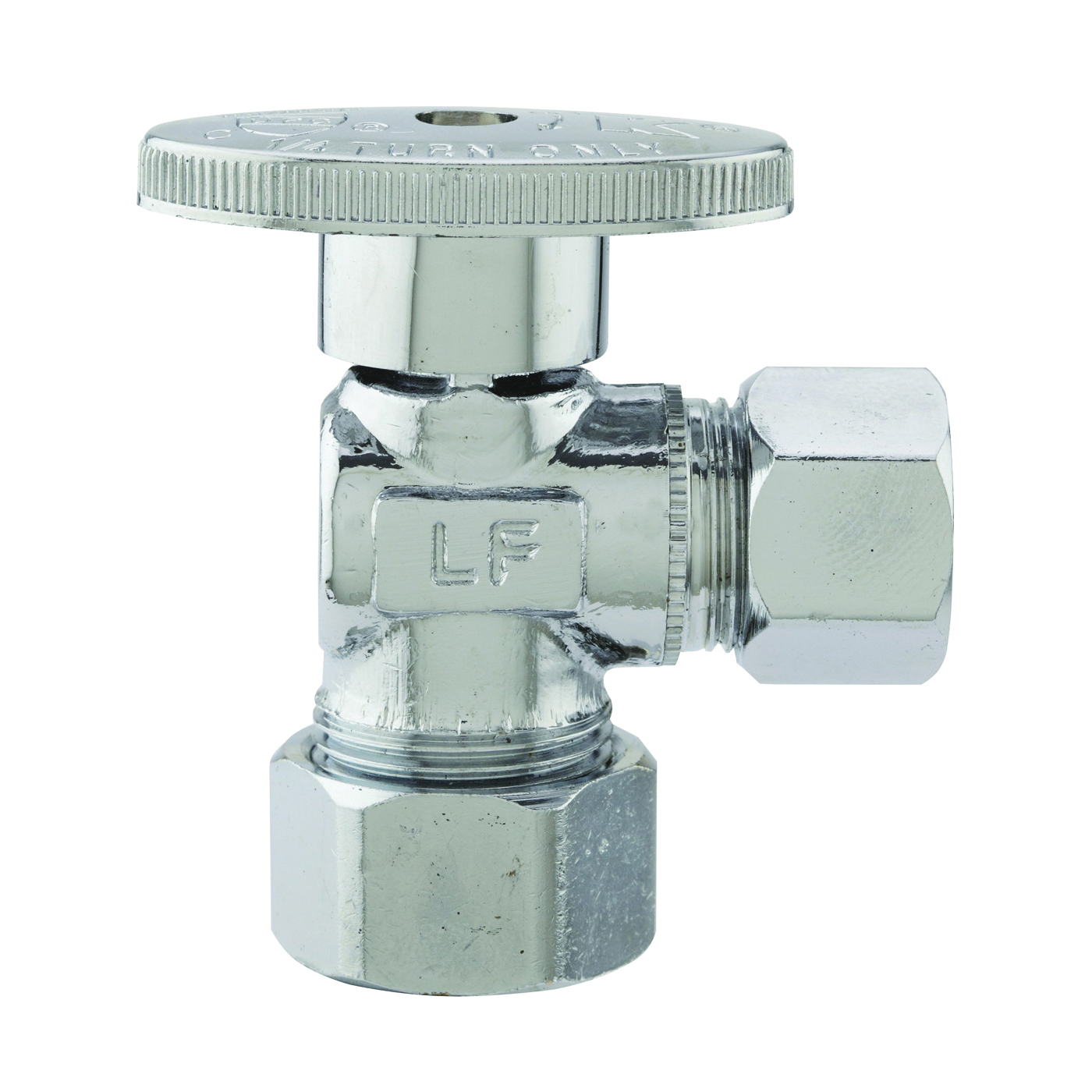 PP62-1PCLF Shut-Off Valve, 5/8 x 1/2 in Connection, Compression, Quarter-Turn Actuator, Brass Body
