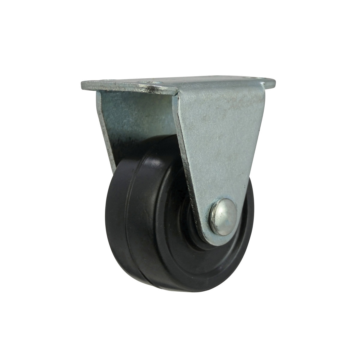 9490 Rigid Caster, 1-1/2 in Dia Wheel, 5/8 in W Wheel, Rubber Wheel, Black, 40 lb