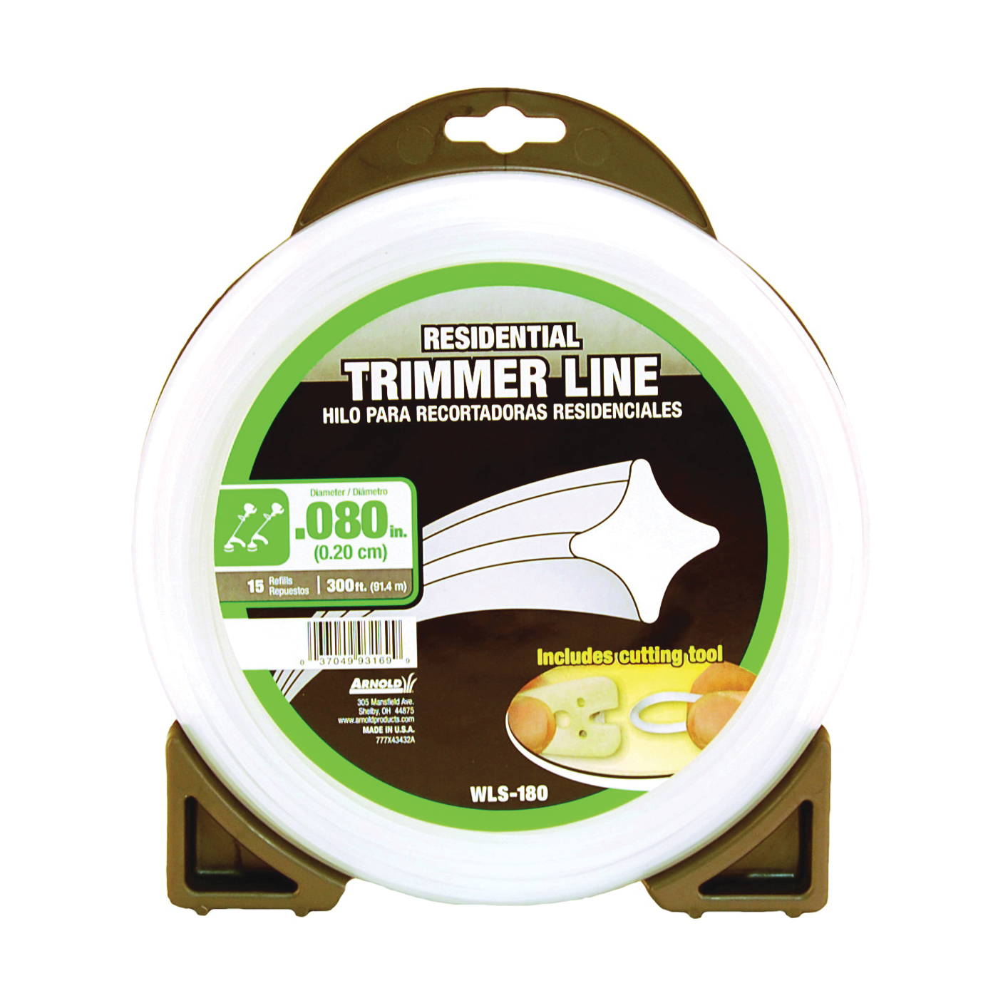 WLS-180 Trimmer Line, 0.080 in Dia, 300 ft L, Nylon, Clear