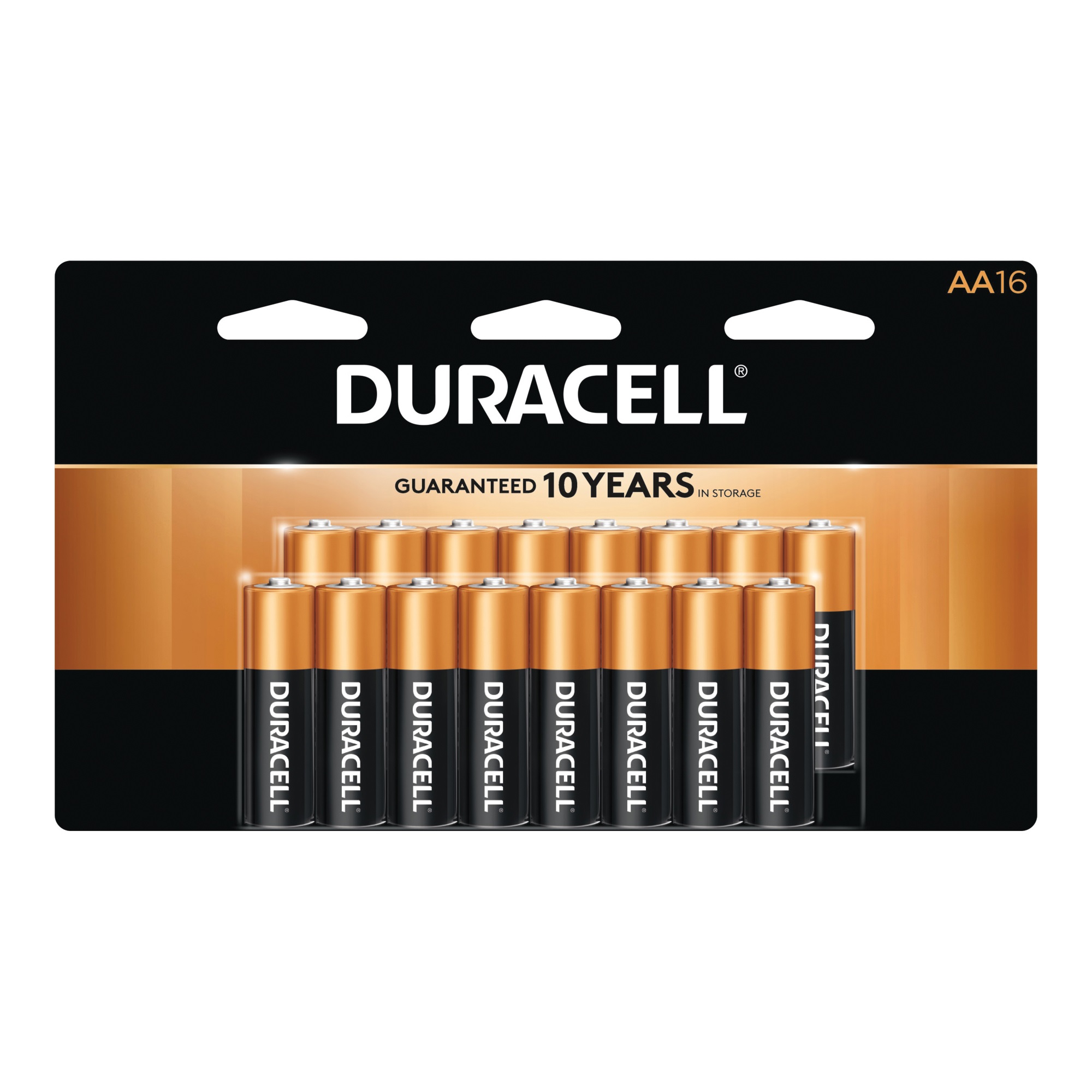 DURACELL COPPERTOP MN1500 Series MN1500B16 Alkaline Battery, 1.5 V Battery, AA Battery, Manganese Dioxide - 1