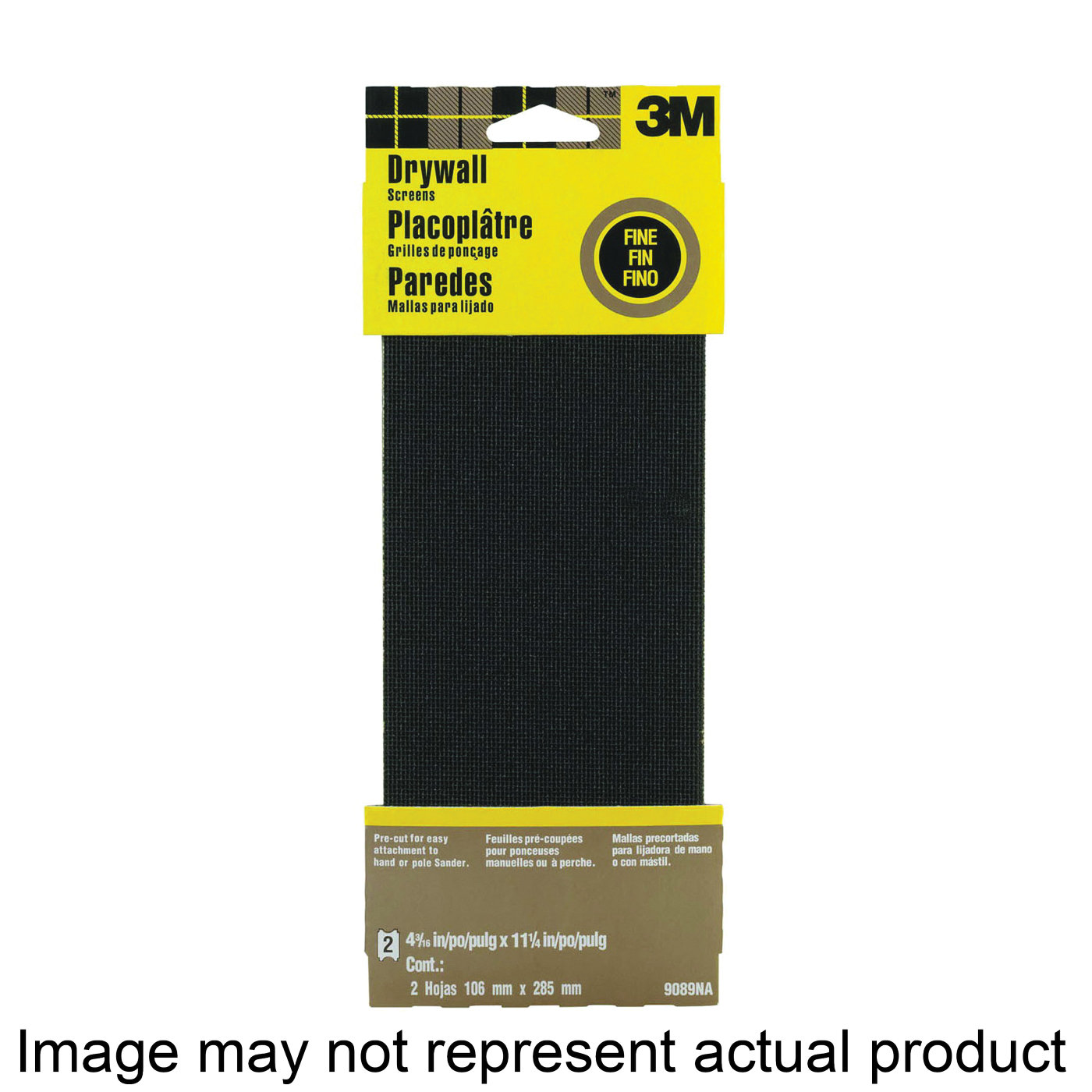9089 Sanding Screen, 11 in L, 4-3/8 in W, 120 Grit, Fine, Silicone Carbide Abrasive, Cloth Backing