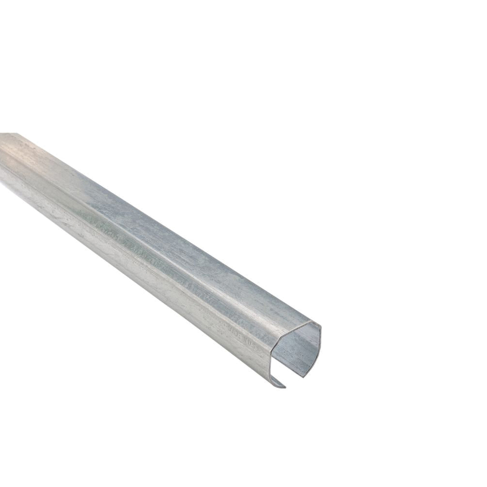 N193-789 Round Rail, Steel, Galvanized, 2-3/8 in W, 2-13/32 in H, 144 in L
