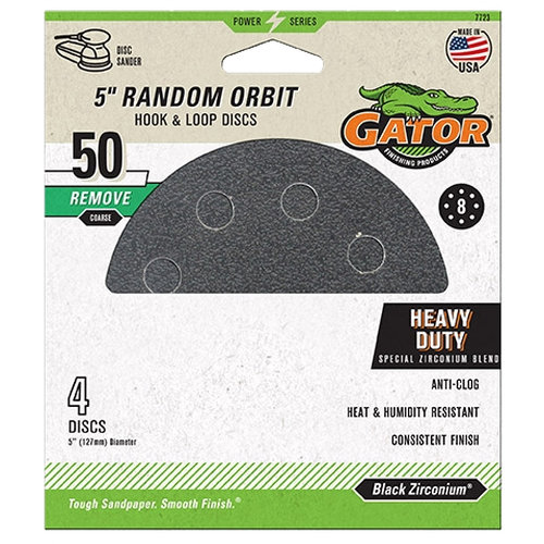 CeraMax 7723 Sanding Disc, 5 in Dia, 50 Grit, Coarse, Zirconium Oxide Abrasive, Vented