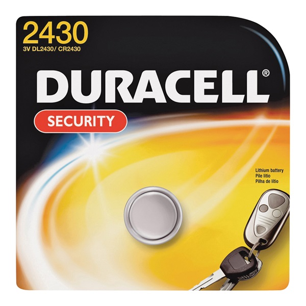 DURACELL DL2430BPK Battery, 3 V Battery, 270 mAh, CR2430 Battery, Lithium, Manganese Dioxide - 1