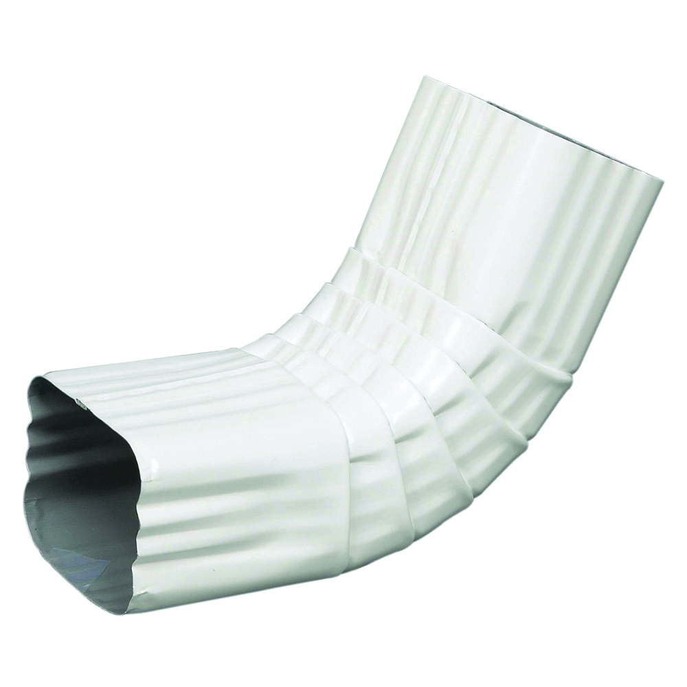 47264 Elbow, 3 x 4 in Gutter, Aluminum, White