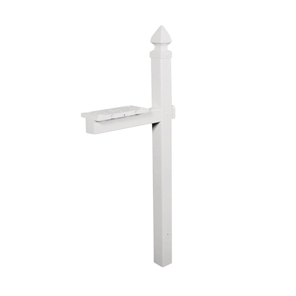 WP000W01 Mailbox Post, 22.7 in L, 6 in W, 57 in H, Polymer/PVC, Powder-Coated